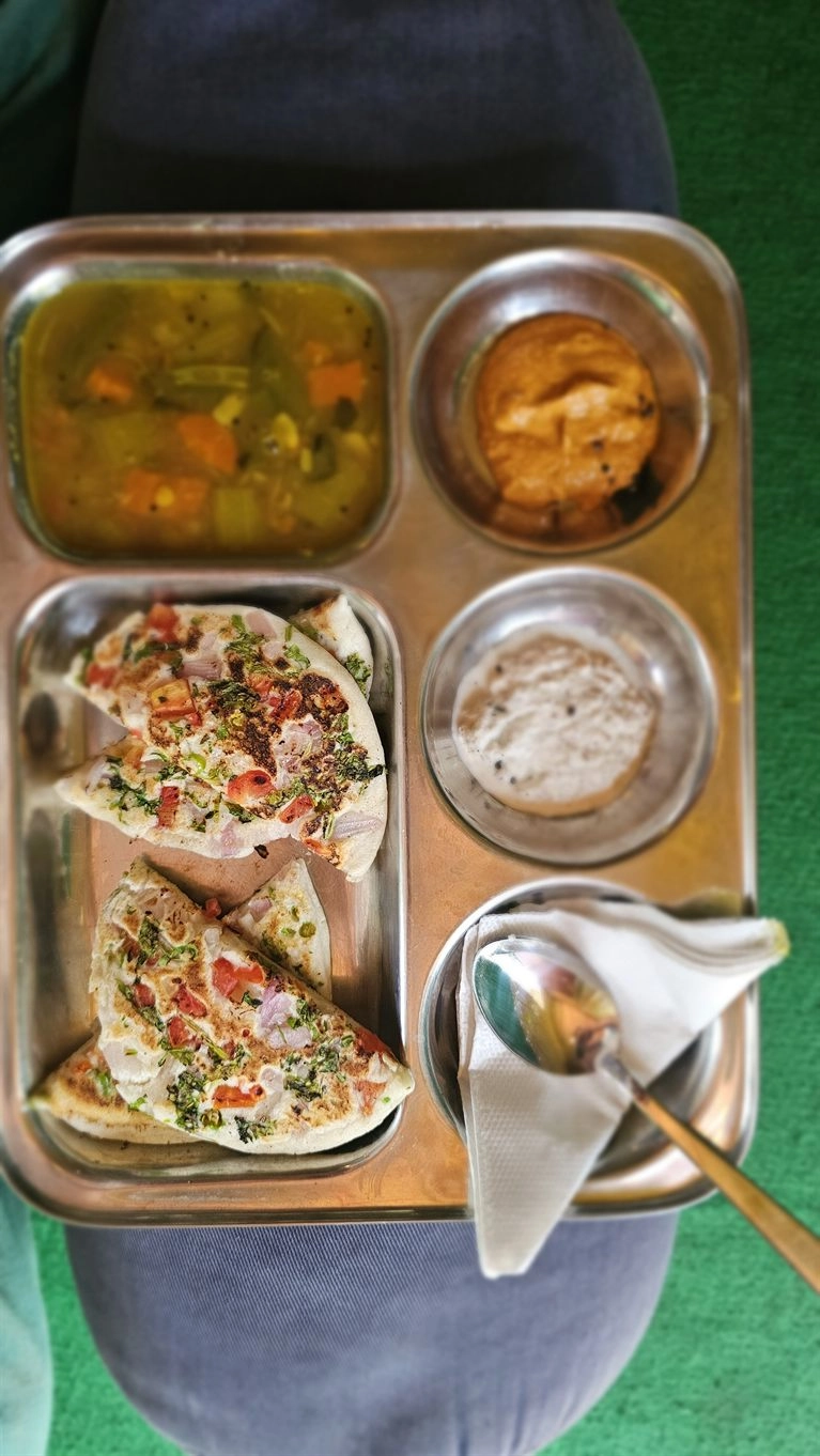A South Indian sattvic thali at Tattvaa Yogashala
