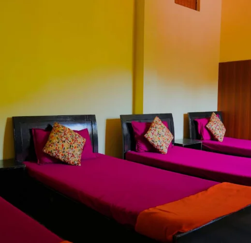 A comfortable private room at Tattvaa Yogashala, Rishikesh