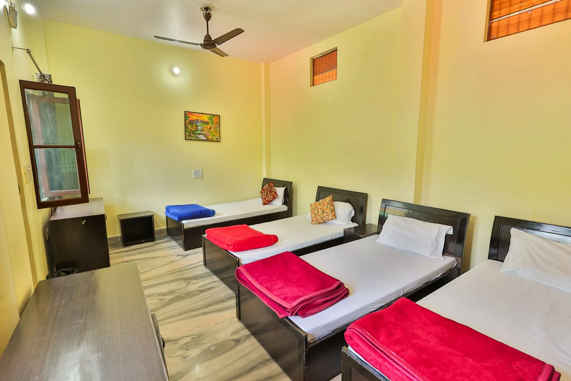 A shared room at Tattvaa Yogashala, Rishikesh