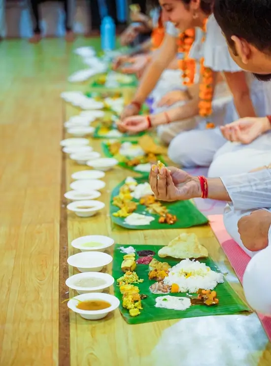 A sattvic meal served on retreat at Tattvaa Yogashala, Rishikesh