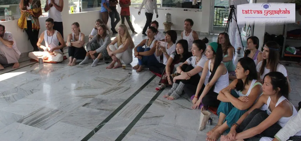 Students in a pranayama session