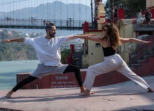 Daily practice on retreat at Tattvaa Yogashala, Rishikesh