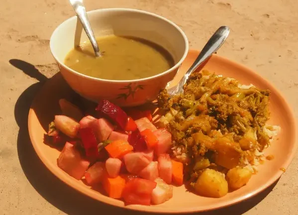 Delicious organic meals for yoga students at Tattvaa Yogashala, Nepal