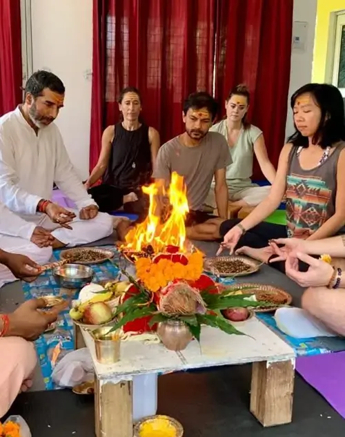 Yogic cleansing practice during the retreat