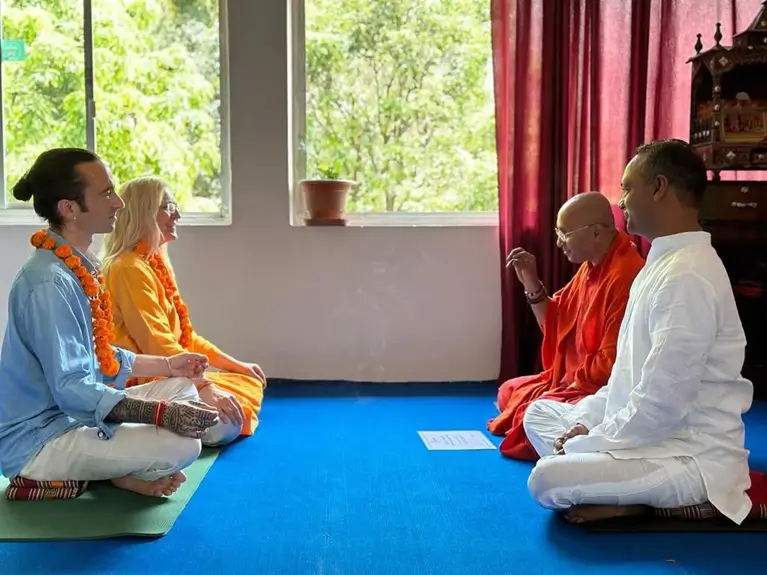 A yogic philosophy session during the retreat