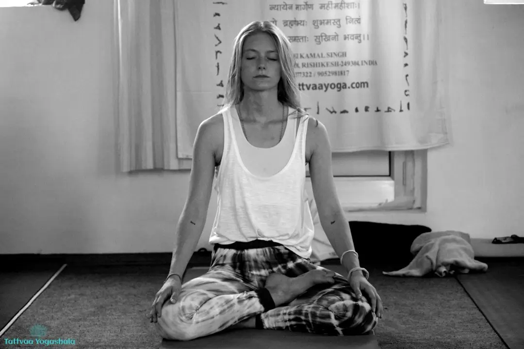 A 300 hour Ashtanga yoga teacher training class at Tattvaa Yogashala, Rishikesh