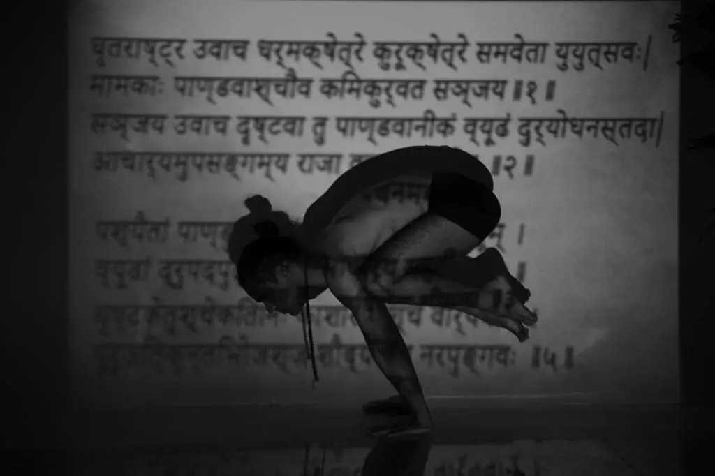 A 500 hour Ashtanga yoga teacher training class at Tattvaa Yogashala, Rishikesh